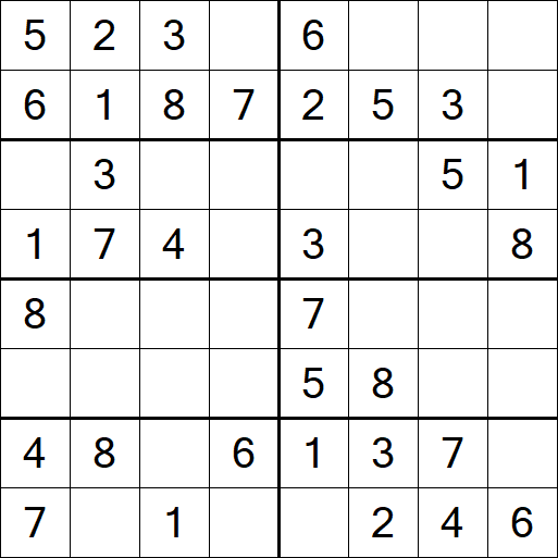 Sudoku 8x8 - Einfach