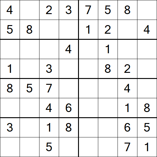 Sudoku 8x8 - Einfach