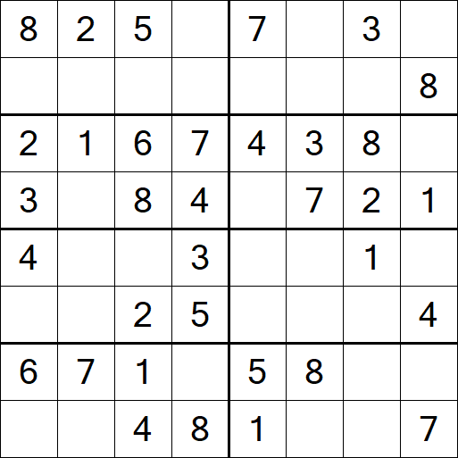Sudoku 8x8 - Einfach