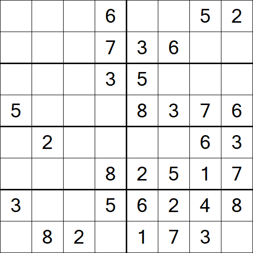 Sudoku 8x8 - Einfach