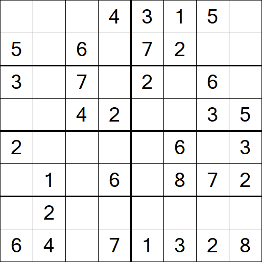 Sudoku 8x8 - Einfach