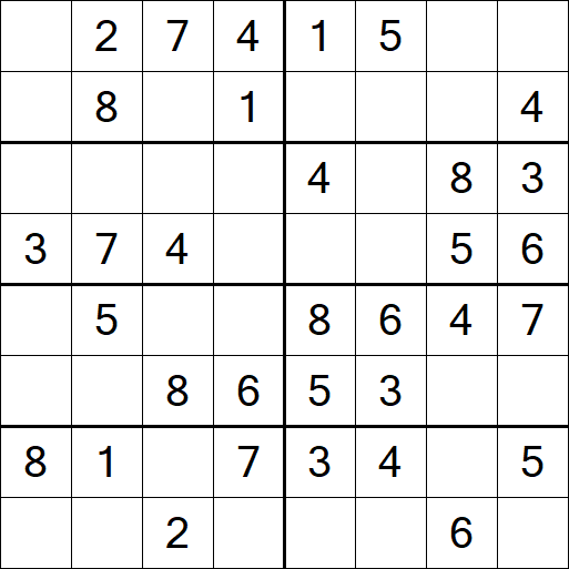 Sudoku 8x8 - Einfach
