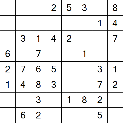 Sudoku 8x8 - Einfach