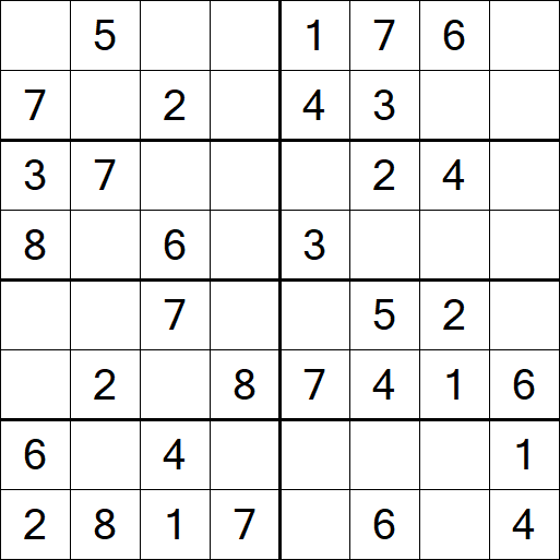 Sudoku 8x8 - Einfach