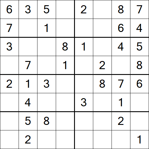 Sudoku 8x8 - Einfach