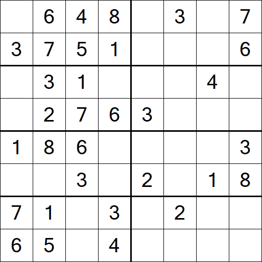 Sudoku 8x8 - Einfach