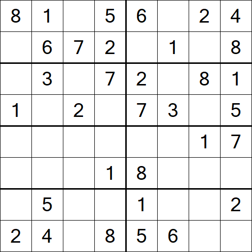 Sudoku 8x8 - Einfach