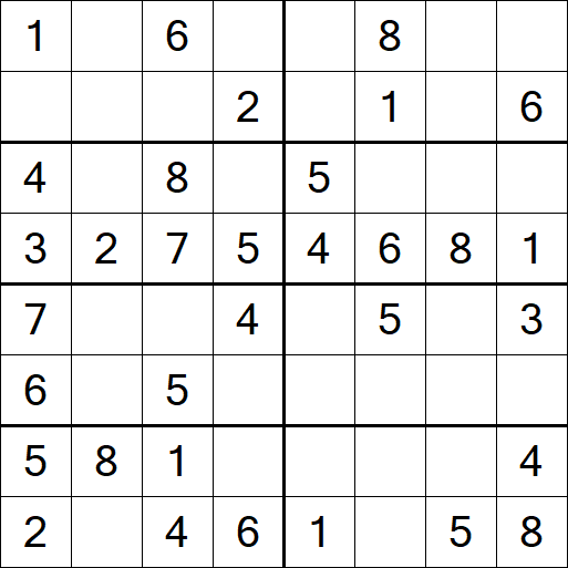Sudoku 8x8 - Einfach