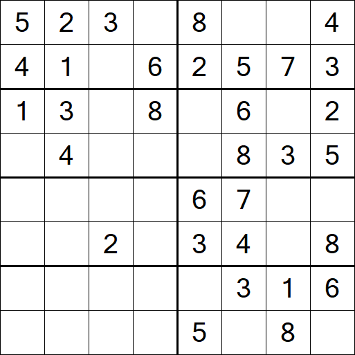 Sudoku 8x8 - Einfach