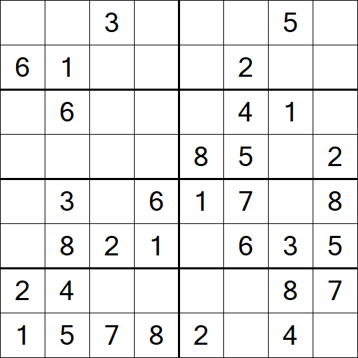 Sudoku 8x8 - Einfach