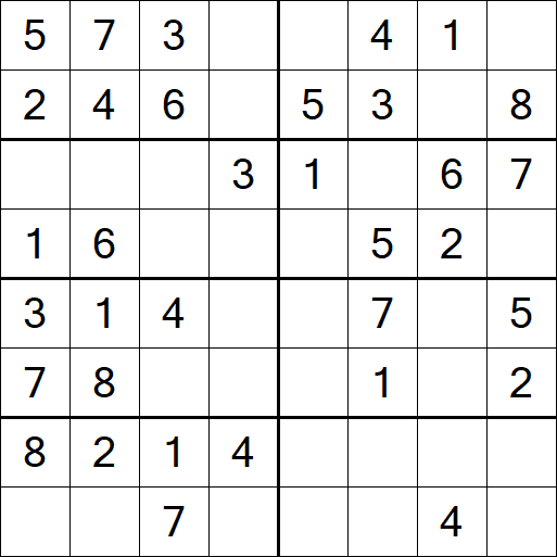 Sudoku 8x8 - Einfach