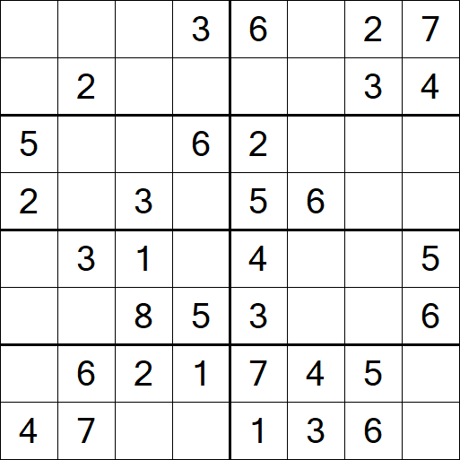 Sudoku 8x8 - Einfach