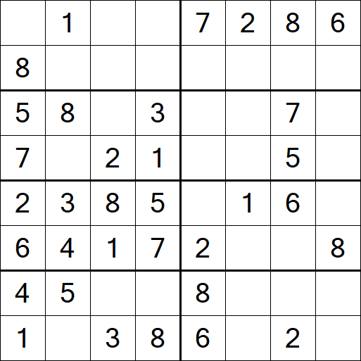Sudoku 8x8 - Einfach