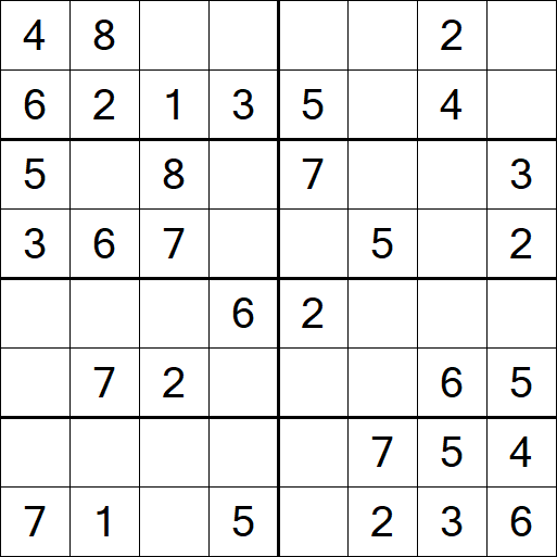 Sudoku 8x8 - Einfach