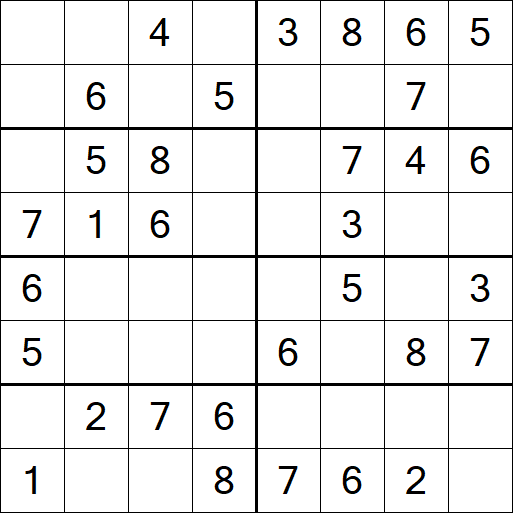 Sudoku 8x8 - Einfach