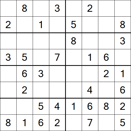 Sudoku 8x8 - Einfach