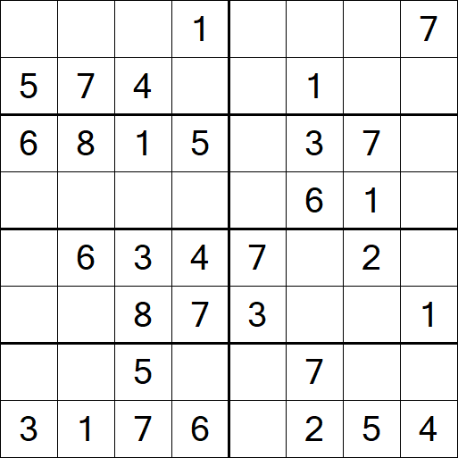 Sudoku 8x8 - Einfach