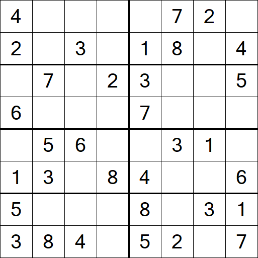 Sudoku 8x8 - Einfach