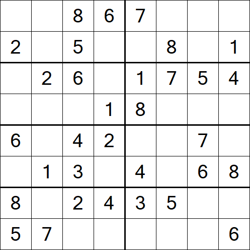 Sudoku 8x8 - Einfach