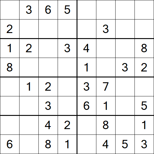 Sudoku 8x8 - Einfach