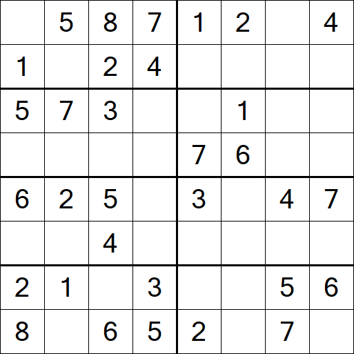 Sudoku 8x8 - Einfach