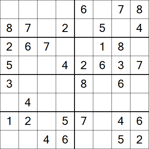Sudoku 8x8 - Einfach