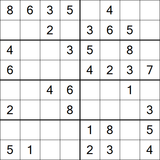 Sudoku 8x8 - Einfach