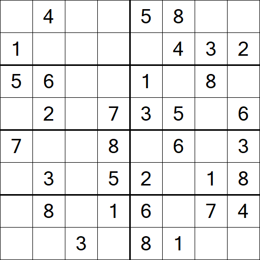 Sudoku 8x8 - Einfach