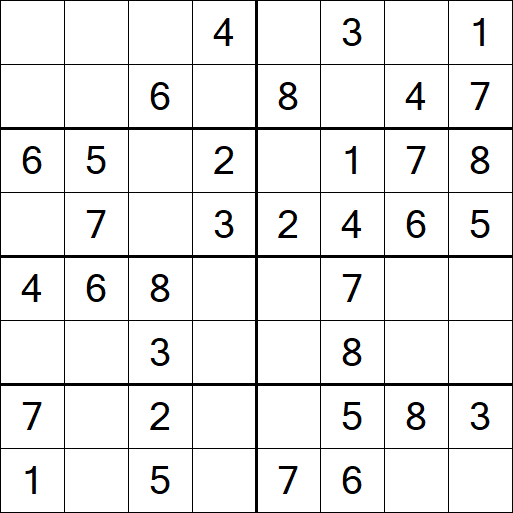 Sudoku 8x8 - Einfach