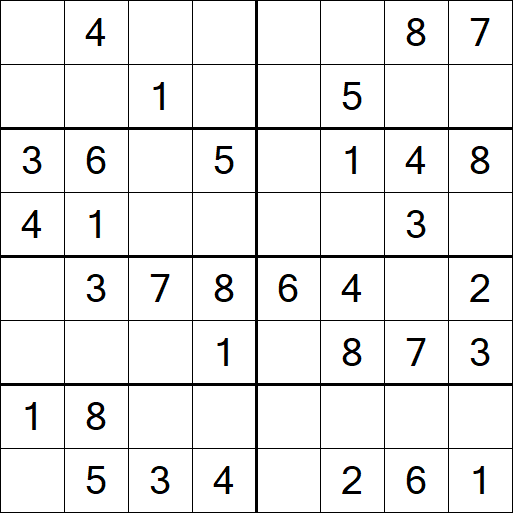 Sudoku 8x8 - Einfach