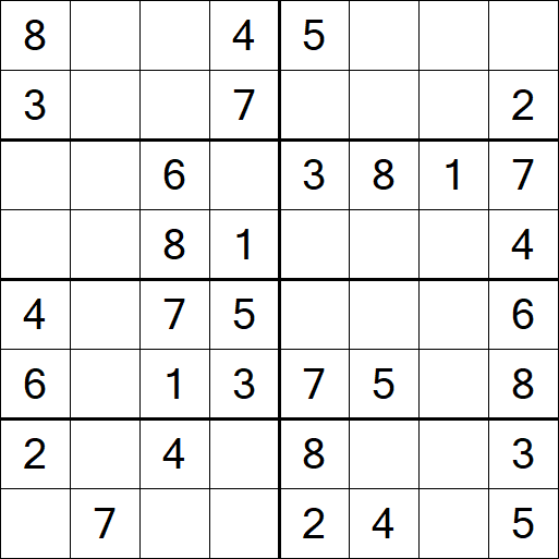 Sudoku 8x8 - Einfach