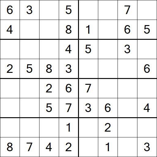 Sudoku 8x8 - Einfach
