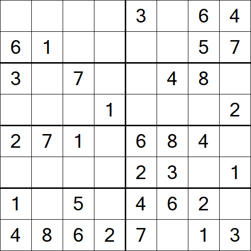 Sudoku 8x8 - Einfach