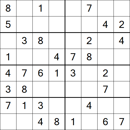 Sudoku 8x8 - Einfach