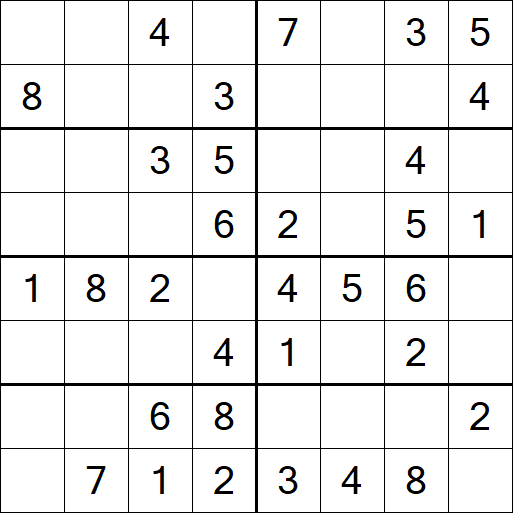 Sudoku 8x8 - Einfach