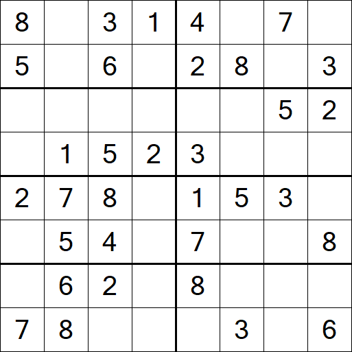 Sudoku 8x8 - Einfach