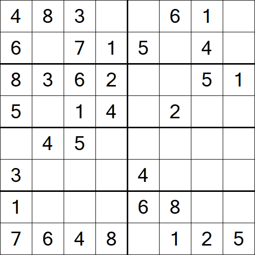 Sudoku 8x8 - Einfach