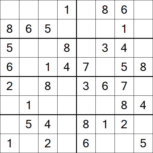 Sudoku 8x8 - Einfach
