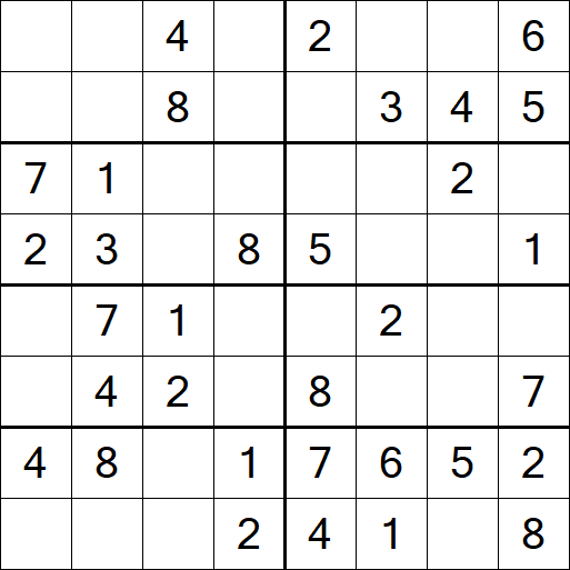 Sudoku 8x8 - Einfach