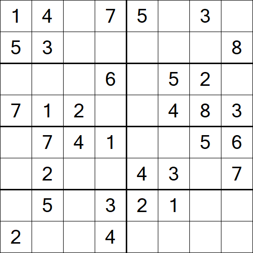 Sudoku 8x8 - Einfach