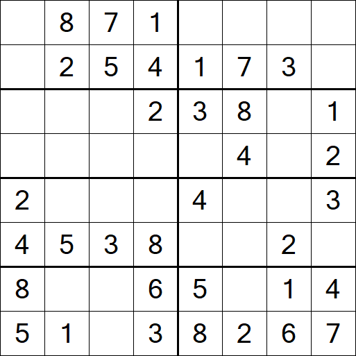 Sudoku 8x8 - Einfach