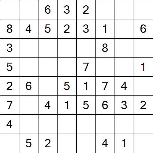 Sudoku 8x8 - Einfach