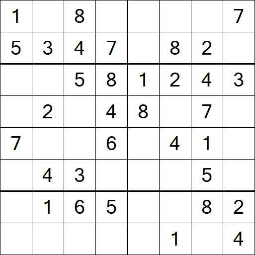 Sudoku 8x8 - Einfach