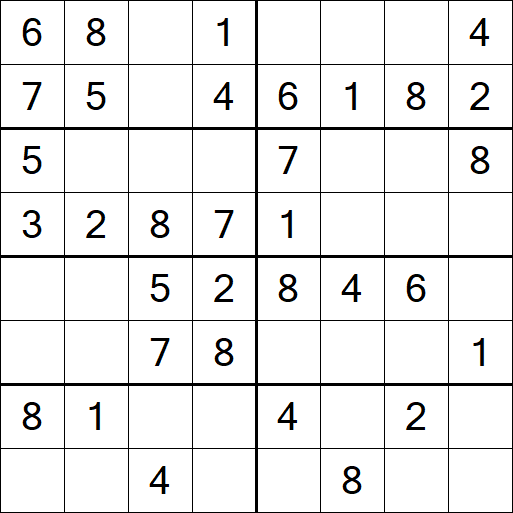 Sudoku 8x8 - Einfach