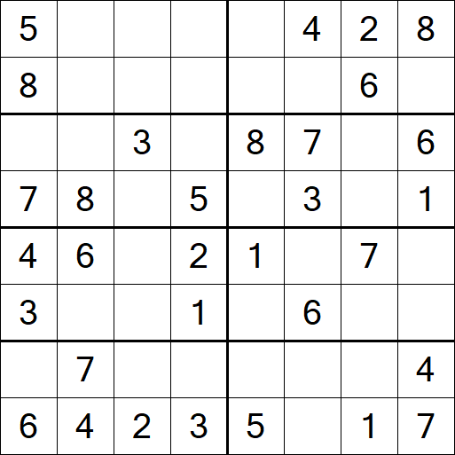 Sudoku 8x8 - Einfach