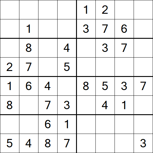 Sudoku 8x8 - Einfach