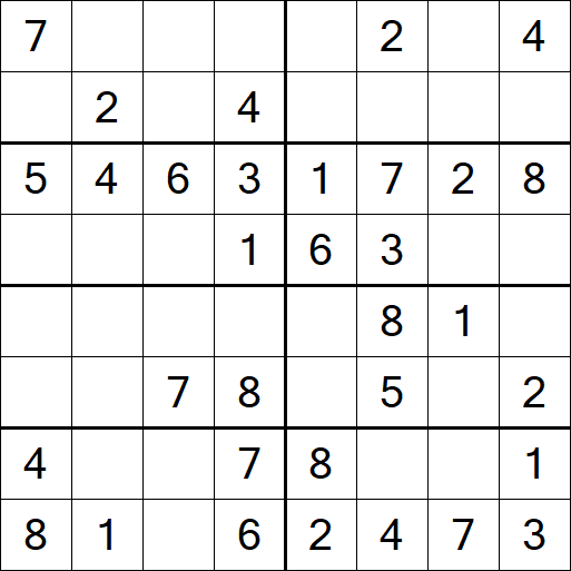 Sudoku 8x8 - Einfach
