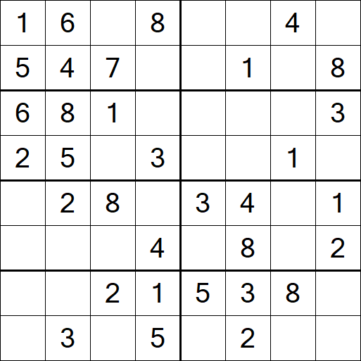 Sudoku 8x8 - Einfach