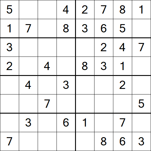 Sudoku 8x8 - Easy