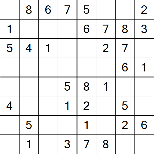 Sudoku 8x8 - Easy